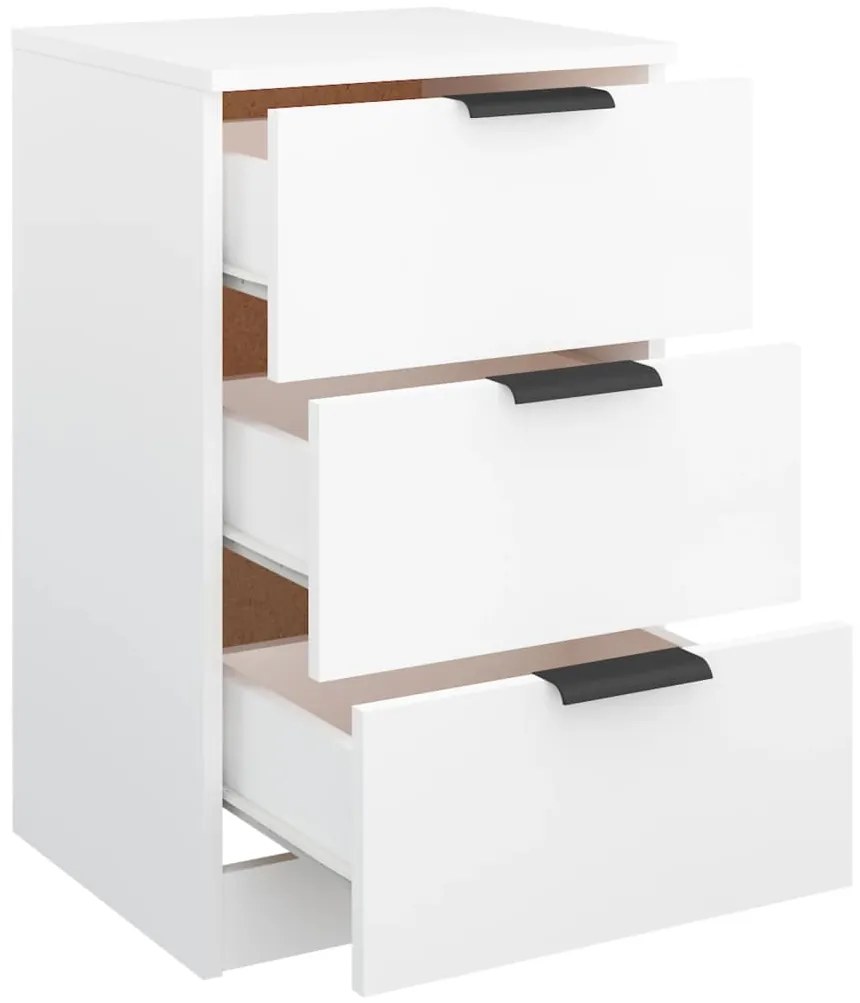 Mesas de cabeceira 2 pcs 40x36x65 cm branco