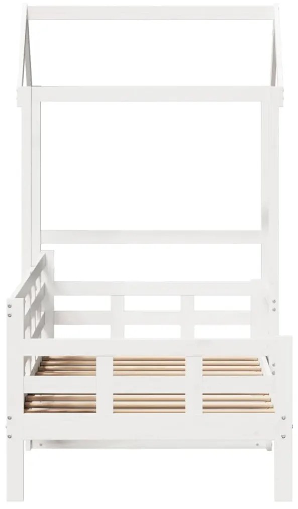 Sofá-cama com telhado 80x200 cm madeira de pinho maciça branco