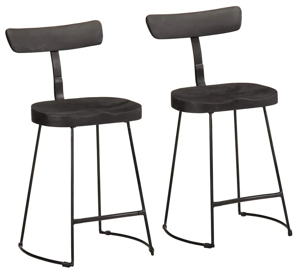 Bancos de bar 2 pcs 49x43x79 cm madeira de mangueira maciça
