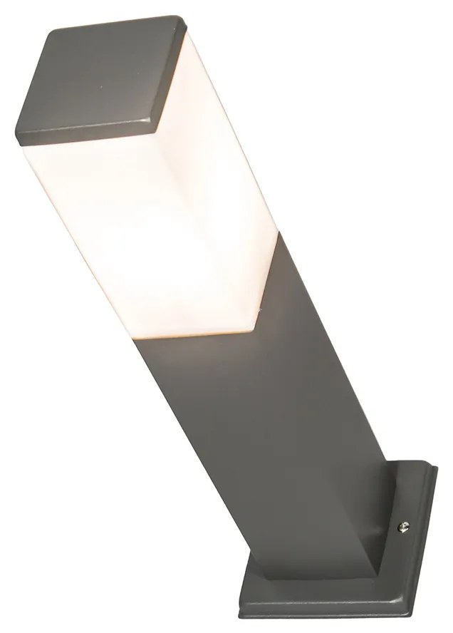 Candeeiro de exterior moderno 45cm cinzento escuro com opalino IP44 - Malios Design,Moderno