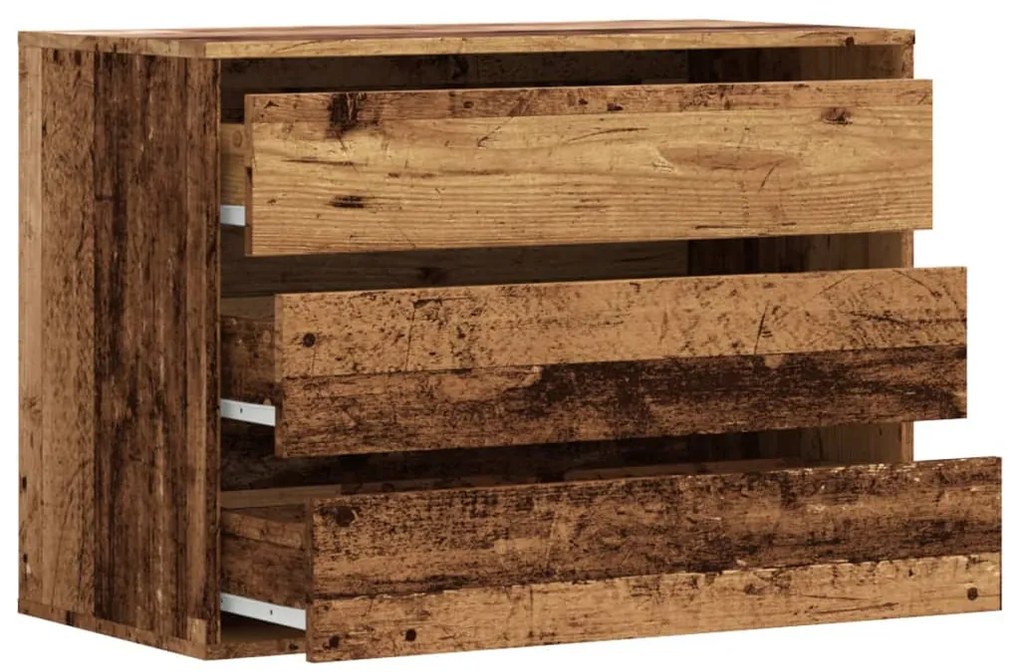 Cómoda com 3 Gavetas - 80x41x58 cm - derivados de madeira - madeira ve