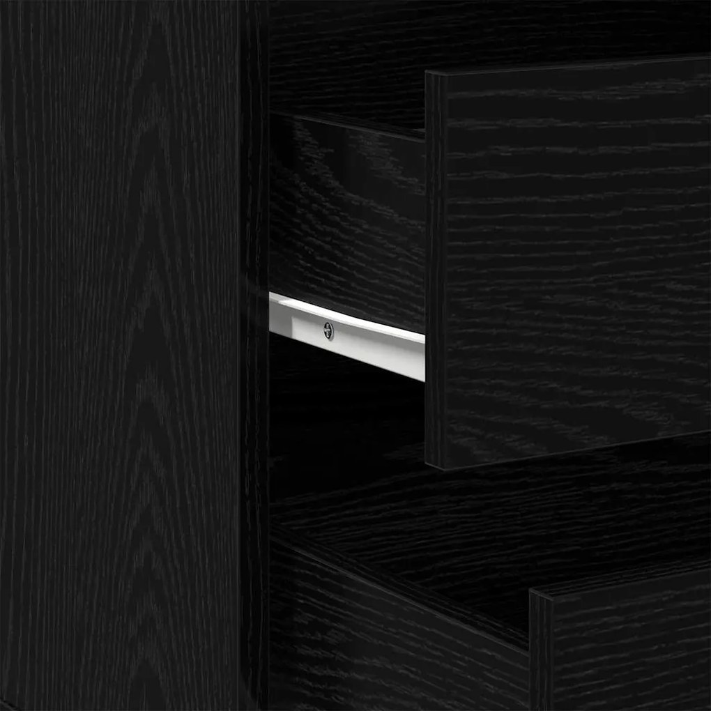 Cômoda de Canto Carvalho Preto 60x41x58 cm Madeira de Engenharia