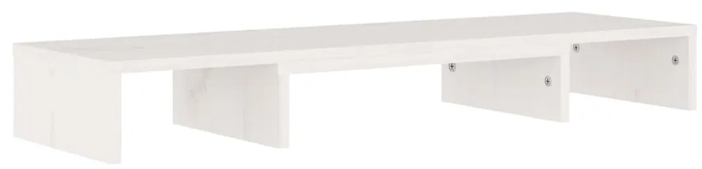 Suporte para Monitor em Madeira de Pinho de 80 cm - Branco