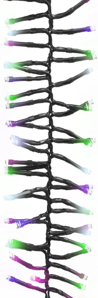 Cordão luzes agrupadas 3000 luzes LED 23 m PVC pastel multicor