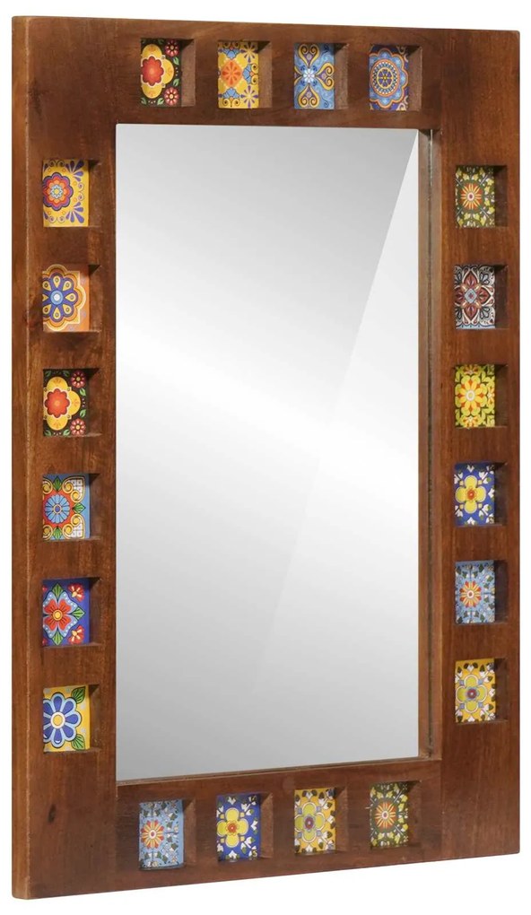 vidaXL Espelho de banheiro com armazenamento Nogueira 50 x 70 x 2,5 cm