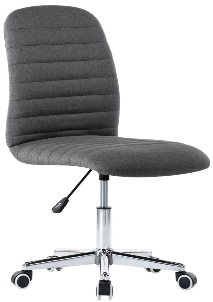 Cadeiras de jantar 2 pcs tecido cinzento-escuro