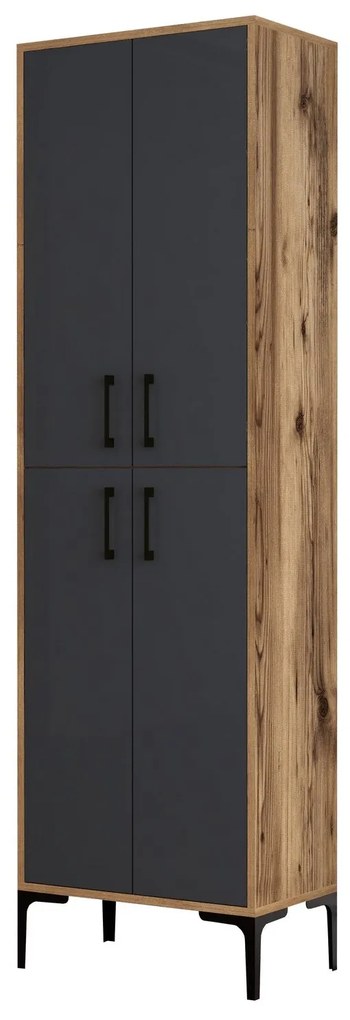 Sapateira Berlin – Nogueira/Antracite – 60 cm x 200 cm x 35 cm