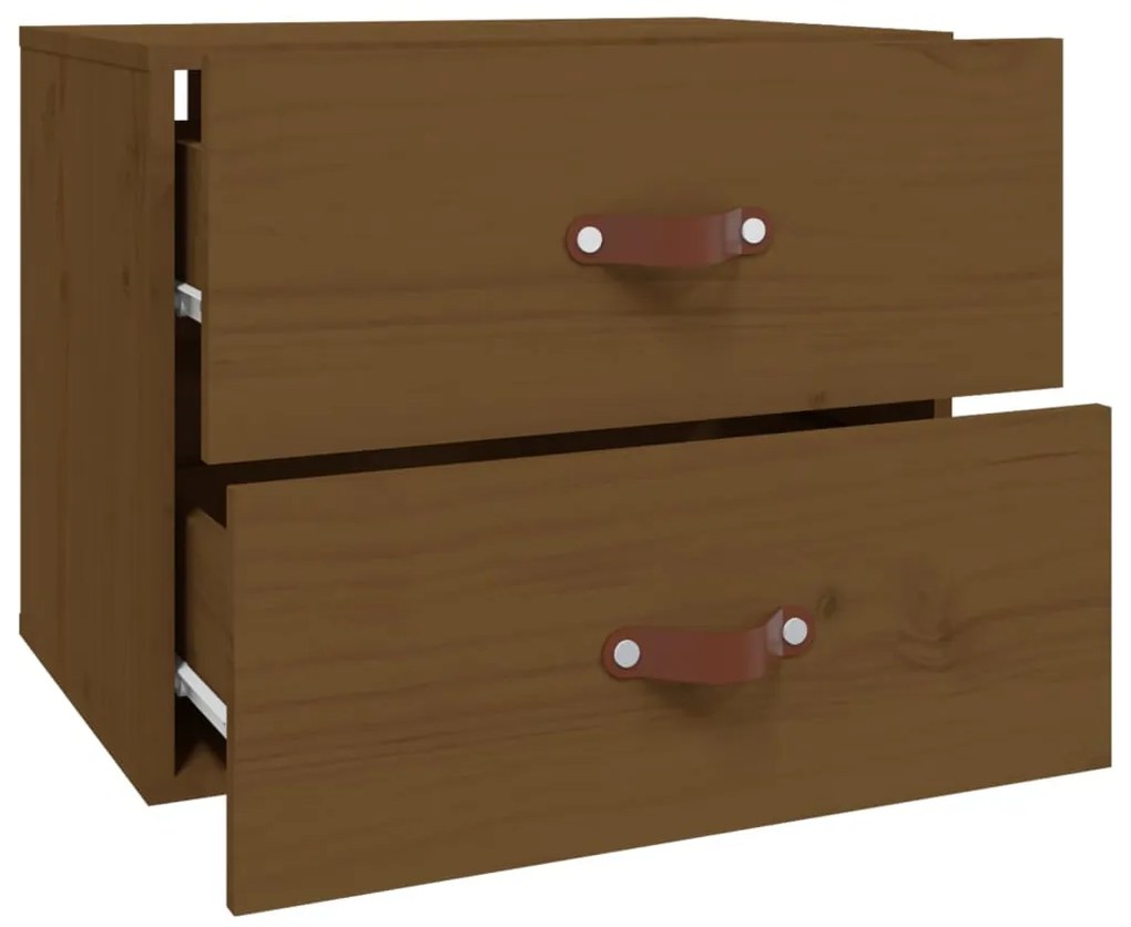 Mesa de cabeceira de parede 50x36x40 cm castanho mel