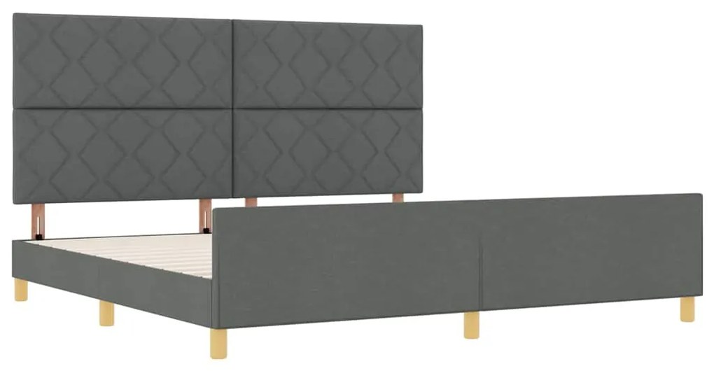Cama vidaXL Cinza Escuro 200x200 cm Tecido