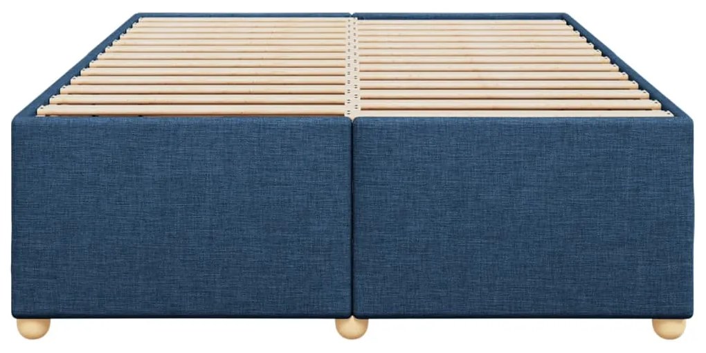 Estrutura de cama sem colchão 140x190 cm tecido azul