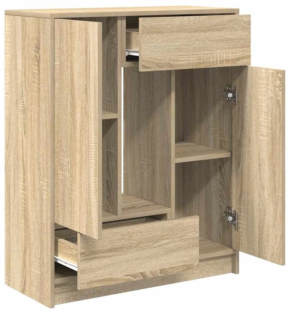 Aparador com gavetas e portas 73x31x90 cm carvalho sonoma