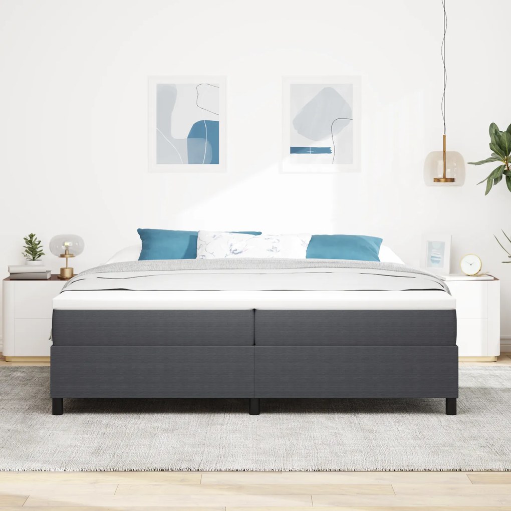 Cama Box Spring vidaXL Cinza Escuro 200x200 cm Tecido de Corduroy