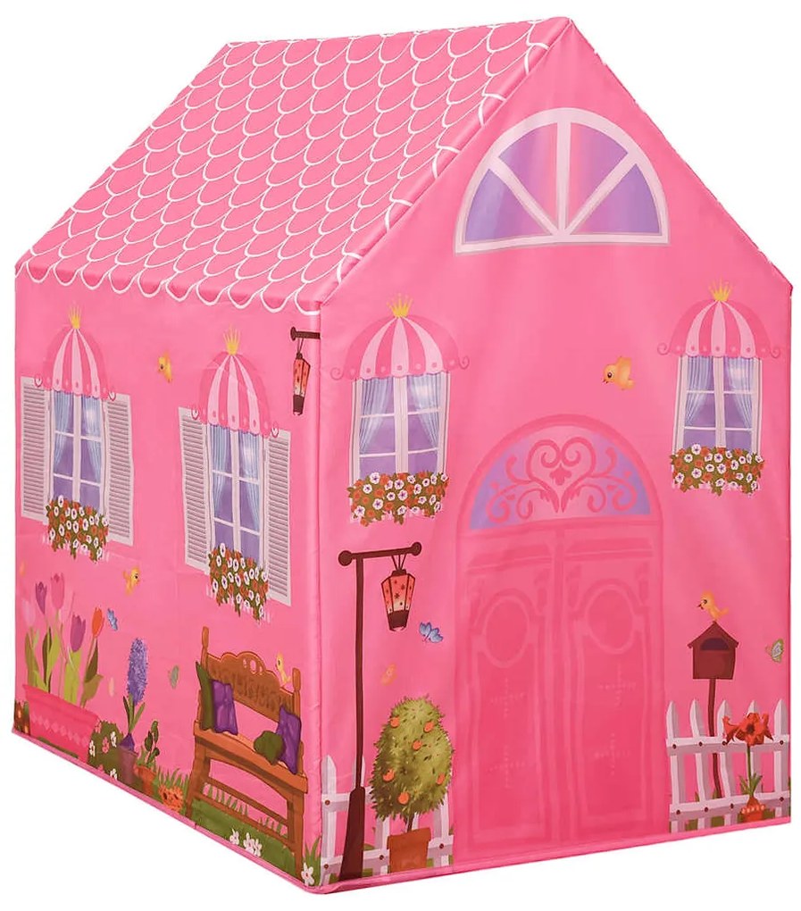 Tenda de brincar infantil com 250 bolas 69x94x104 cm rosa