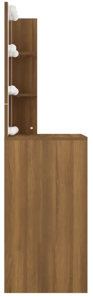 Toucador com LEDs 60x40x140 cm cor carvalho castanho
