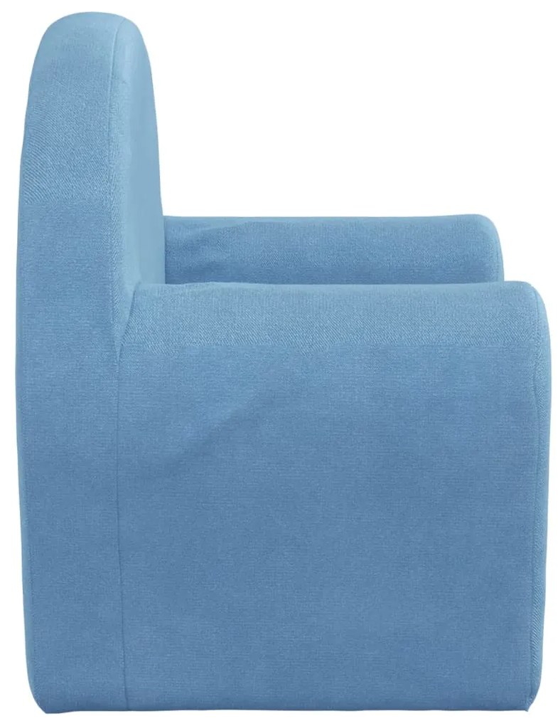 Sofá-cama infantil pelúcia macia azul