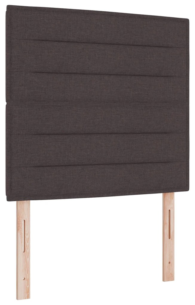 Cama Box Spring com Colchão e Banco Castanho Escuro 120x200 cm Tecido