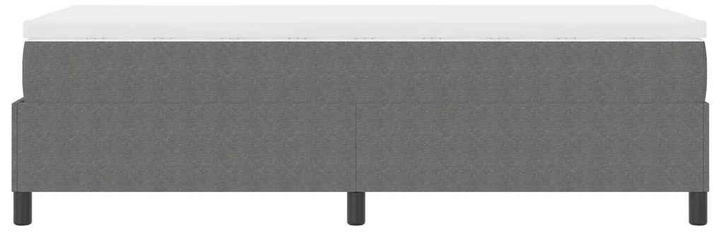 Cama Box Spring com Colchão Cinza Individual Tecido de Veludo