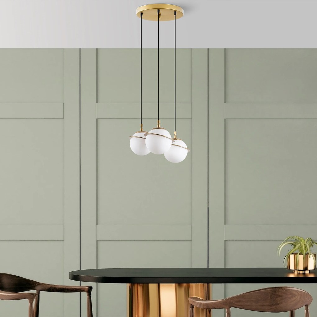 Candeeiro Suspenso Hug – Dourado – 36 x 167 cm