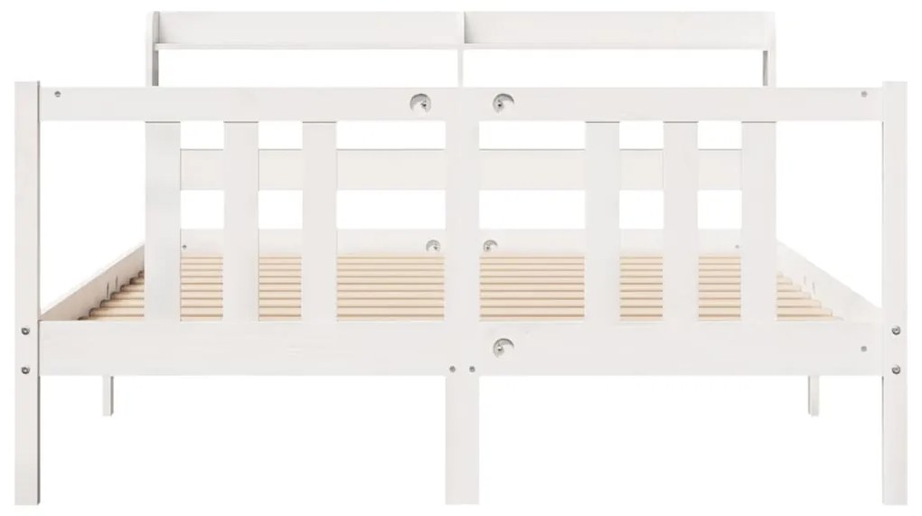 Estrutura de cama c/ cabeceira 150x200 cm pinho maciço branco