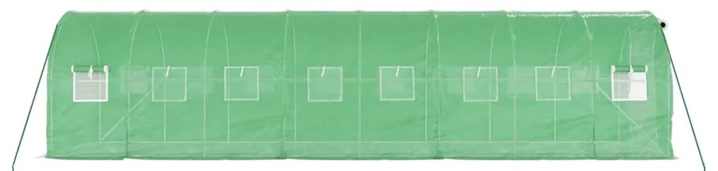 Estufa com estrutura de aço 16 m² 8x2x2 m verde