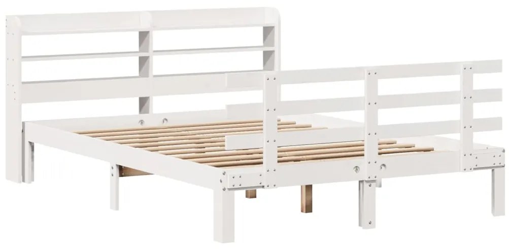 Estrutura de cama c/ cabeceira sem colchão 160x200 cm branco