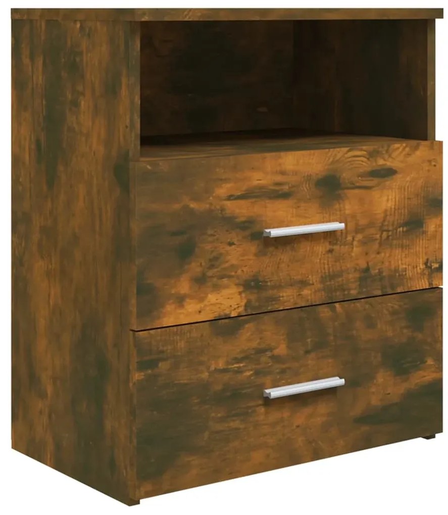 Mesas de cabeceira 2 pcs 50x32x60 cm cor carvalho fumado