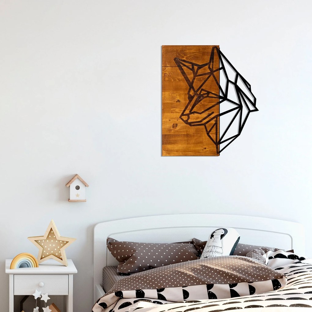 Acessório Decorativo de Parede Kurt – Nogueira e Preto – 50 x 58 cm