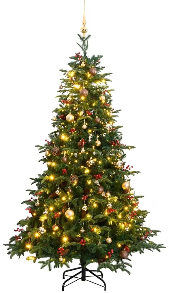 vidaXL Árvore Natal artificial articulada c/ 300 luzes LED+bolas 180cm