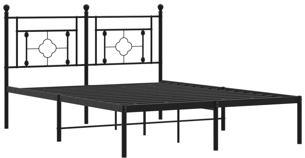 Estrutura de cama com cabeceira 135x190 cm metal preto