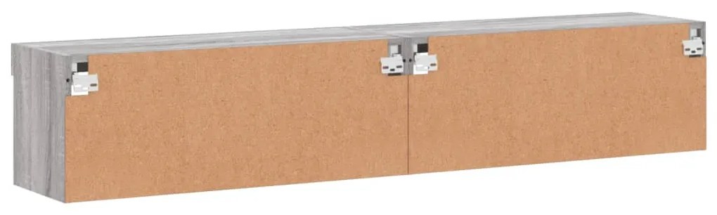 Móveis de TV com luzes LED 2 pcs 80x30x30 cm cinzento sonoma