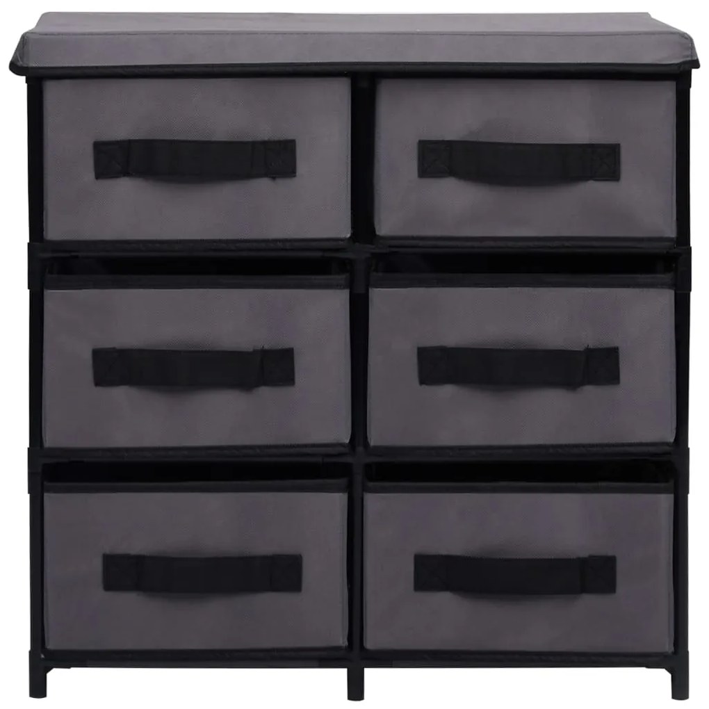 Armário de arrumação com 6 gavetas 55x29x55 cm aço cinzento