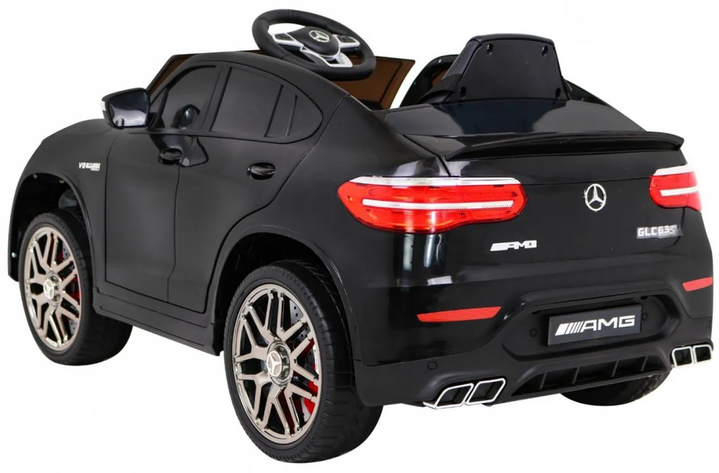 Carro elétrico para Crianças 12V 4x4 Mercedes Benz GLC63S Rodas de EVA, Assento de couro Preto