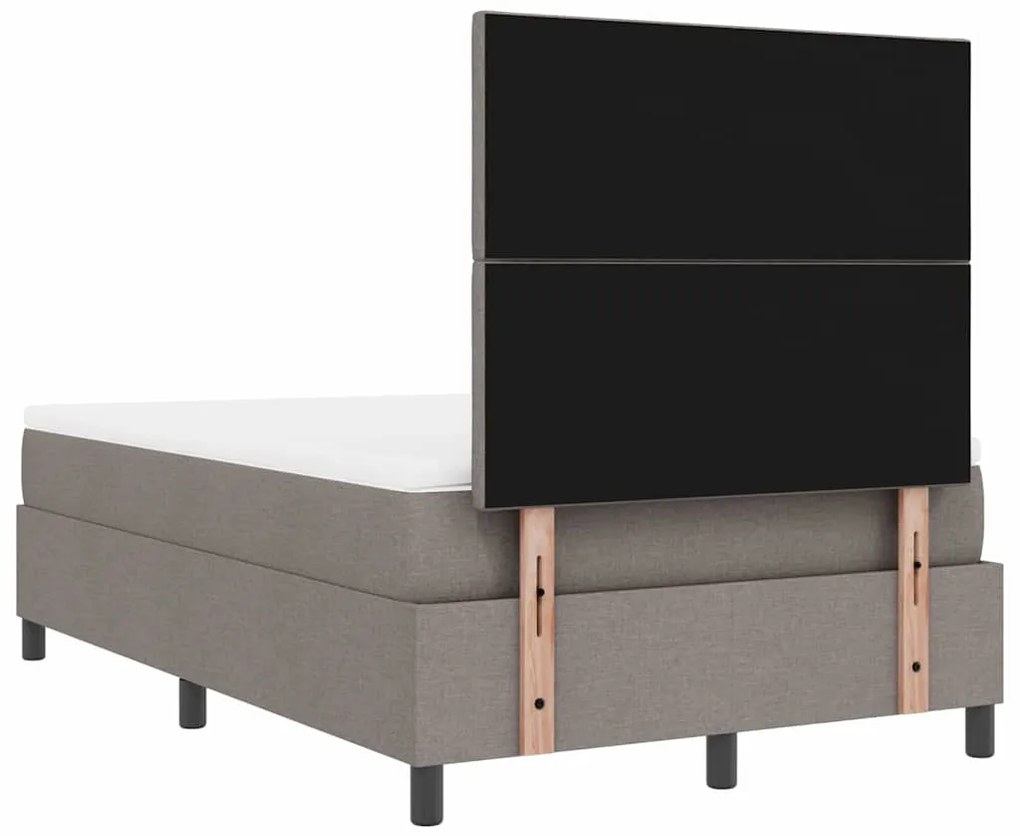 Cama com estrado e colchão com luz LED taupe, 120x190 cm de tecido