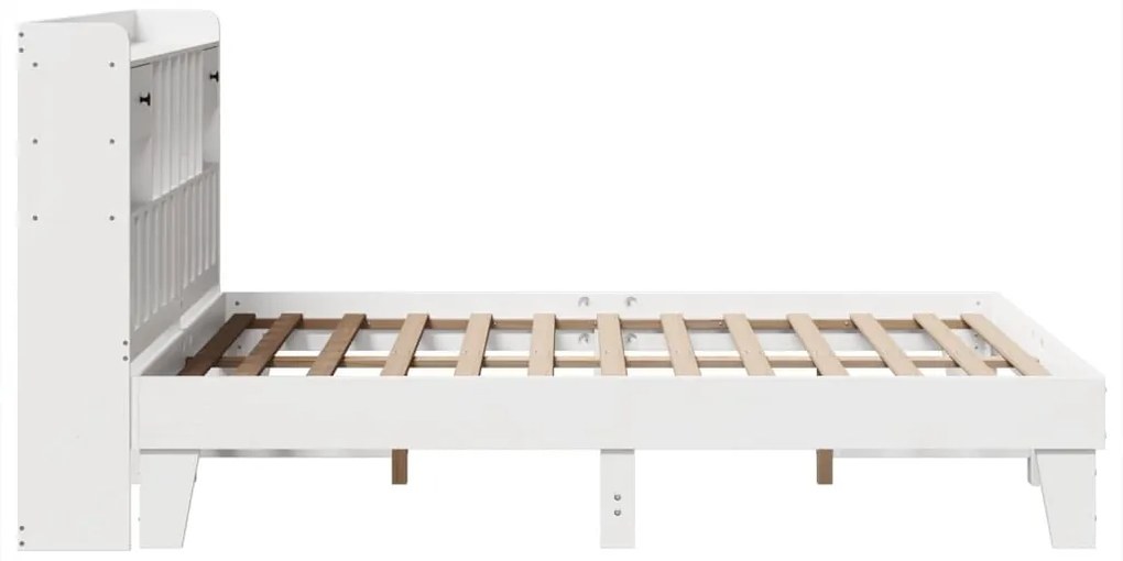 Cama sem colchão 140x200 cm madeira de pinho maciça branco