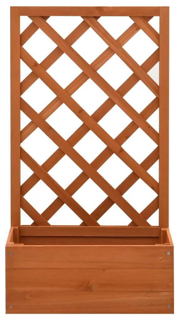 Vaso com treliça para jardim 50x25x90 cm abeto maciço laranja