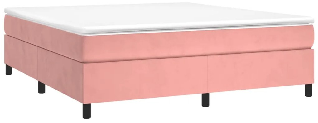Estrutura de cama 160x200 cm veludo rosa