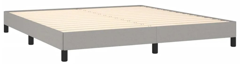 Estrutura de cama sem colchão 180x200 cm tecido cinzento-claro