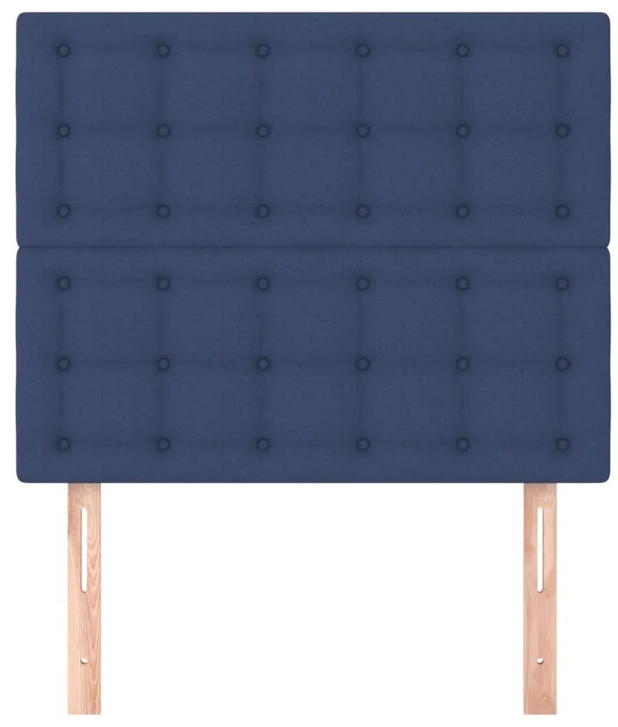 Cabeceira de cama 2 pcs tecido 80x5x78/88 cm azul