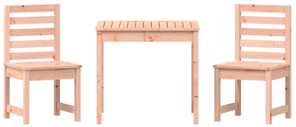 3 pcs conjunto de bistrô para jardim madeira de douglas maciça