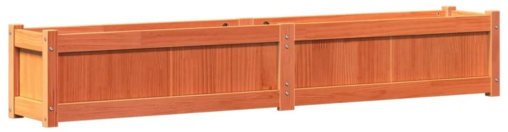 Vaso/floreira de jardim 180x31x31 cm pinho maciço castanho cera