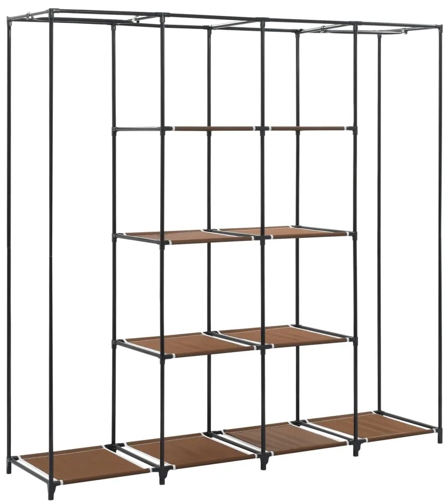 Roupeiro com 4 compartimentos 175x45x170 cm castanho