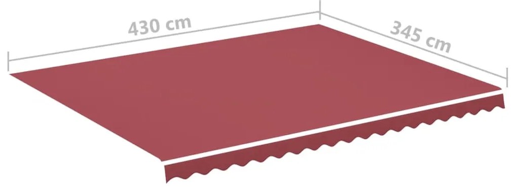 Tecido de substituição para toldo 4,5x3,5 m bordô