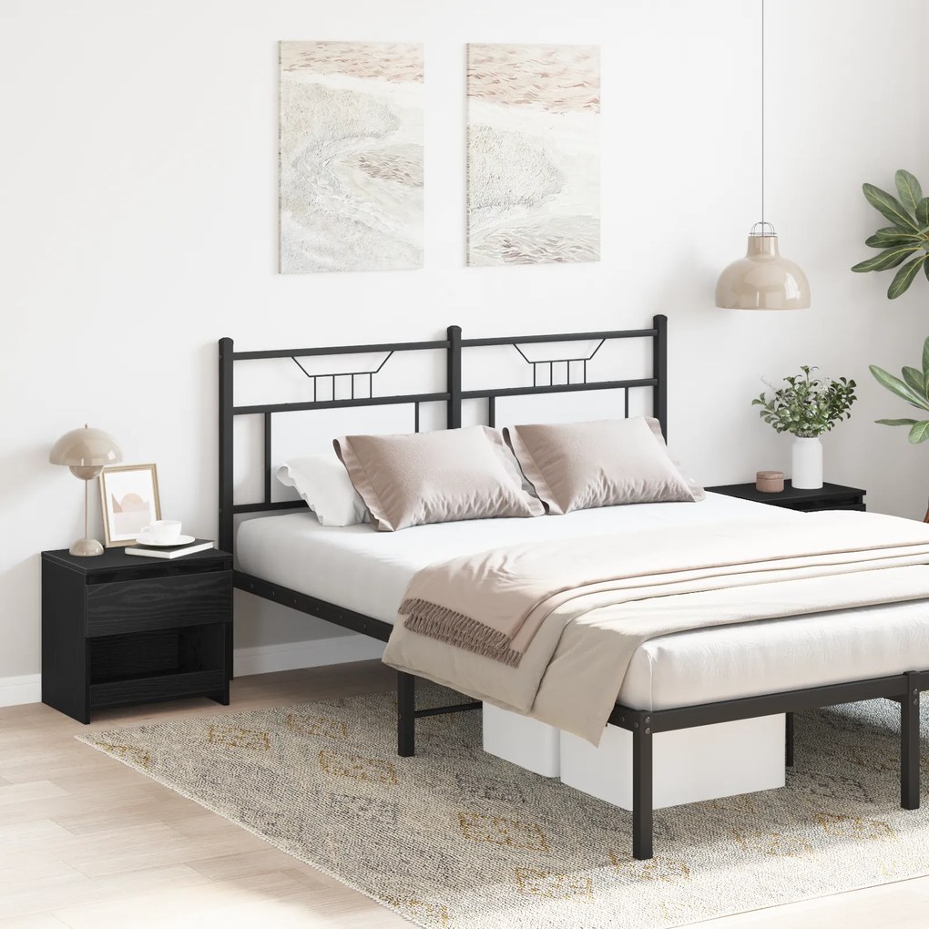 Conjunto de camas de cabeceira vidaXL 2 pcs Carvalho Preto 40x30x39 cm em madeira de engenharia