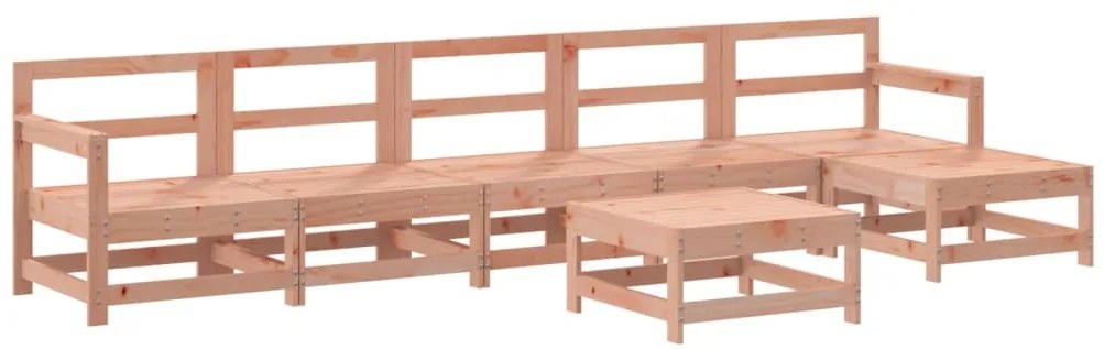 7 pcs conj. lounge jardim com almofadões madeira douglas maciça