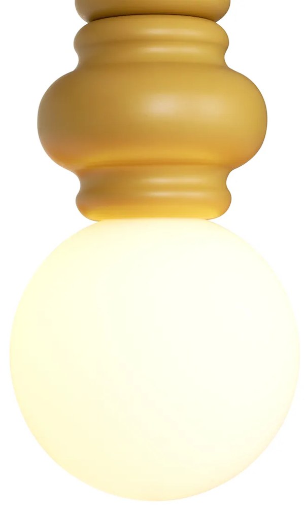 Candeeiro Pendente Retro Mostarda Amarelo com Vidro Fosco - Fedde