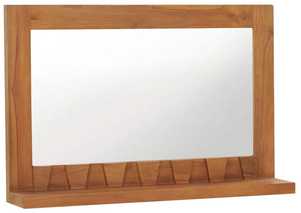 Espelho de parede com prateleira 60x12x40 cm teca maciça