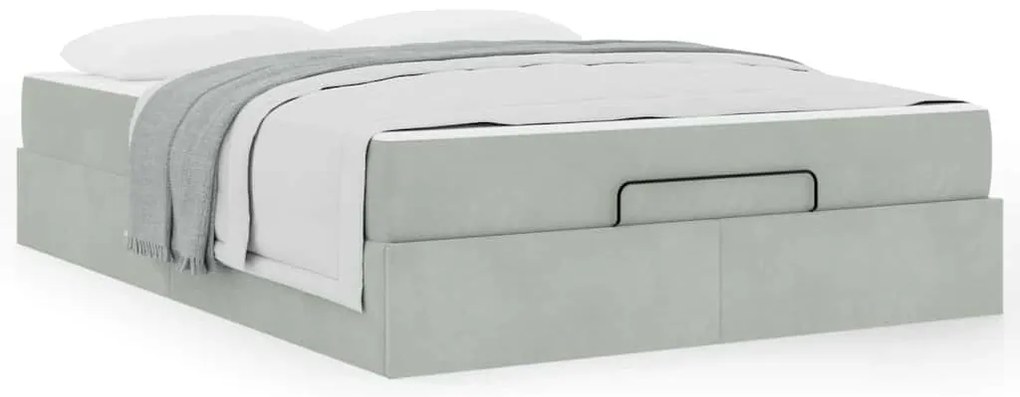 Estrutura da Cama Outros Cinzento-claro 160 x 200 cm Veludo