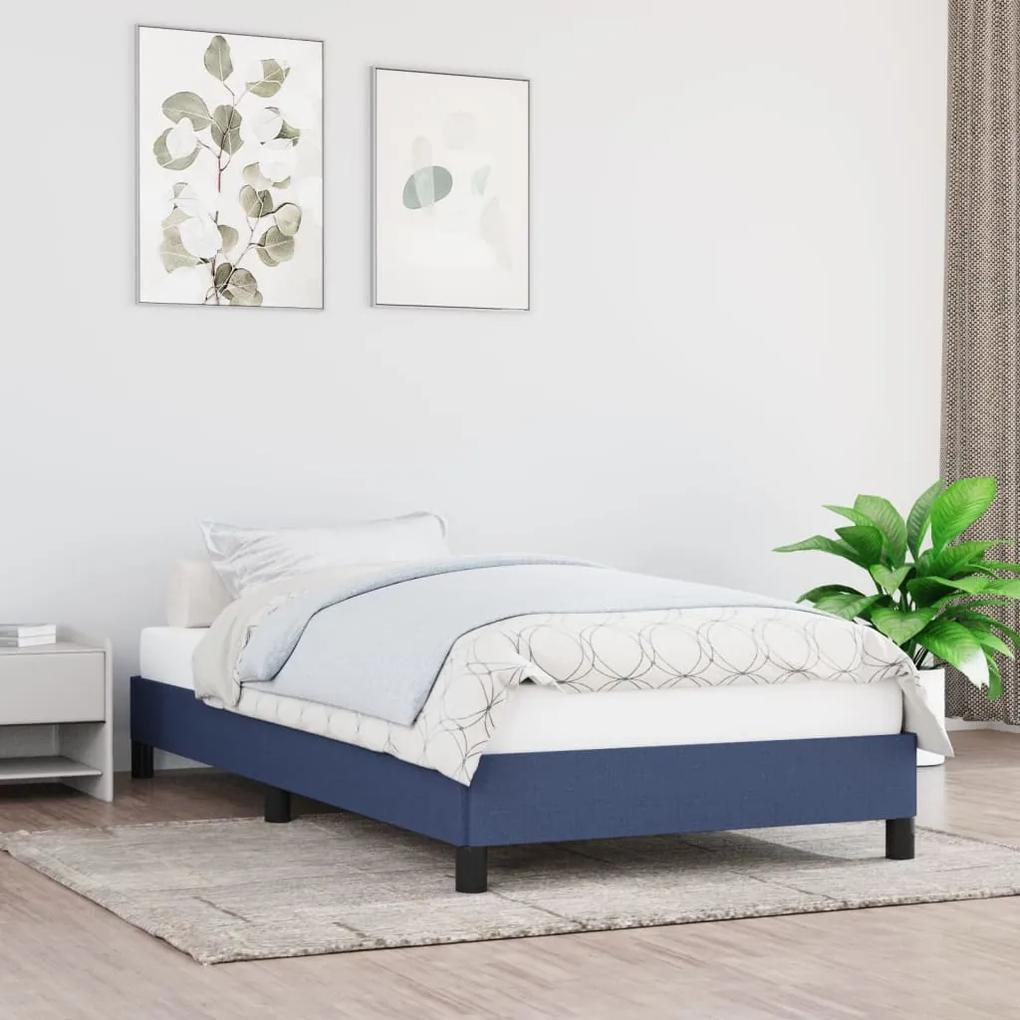 346686 vidaXL Estrutura de cama 90x190 cm tecido azul