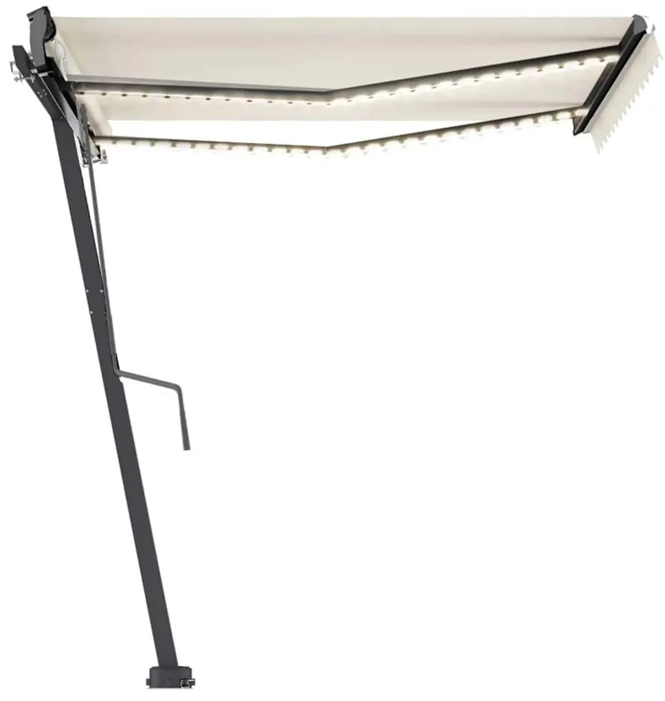 Toldo automático com LED e sensor de vento 300x250 cm creme