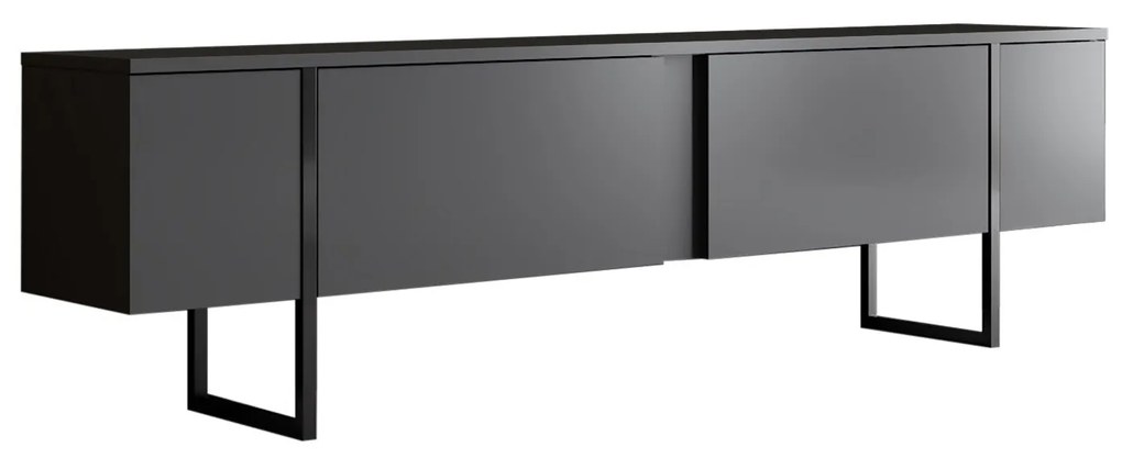 Conjunto de Mobiliário de Sala Luxe Set – Preto Antracite – TV Stand: